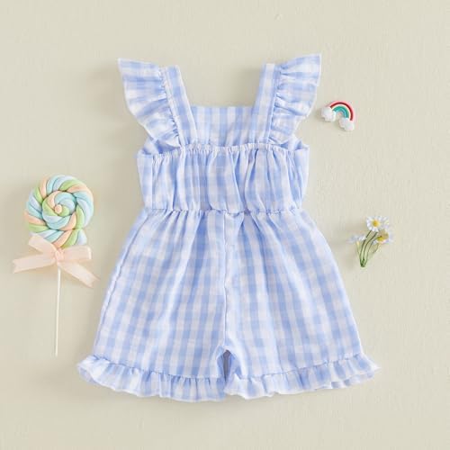 Little Girl Romper Toddler Overalls Summer Bow Jumpsuit Boho Outfit 6M-5T - Image 6