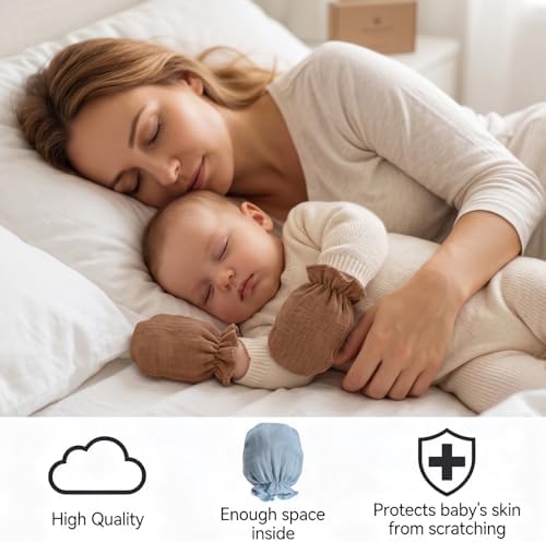 8 Pairs Newborn Baby Muslin Mittens Newborn Infant Toddler Mittens No Scratch - Image 7