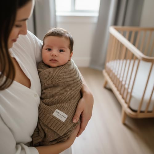 100% Organic Cotton Heritage Knit Textured Baby Blanket - Image 5