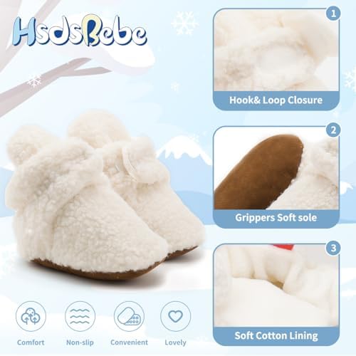 HsdsBebe Unisex Newborn Baby Cotton Booties Non-Slip Sole - Image 5