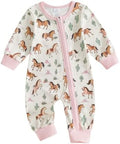 Western Baby Cowboy Clothes Neutral Zipped Fall Romper Outfit by SAYOO-Alljustforkids