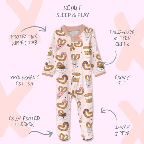 Butterblu Scout Sleep & Play 100% Organic Cotton Footed Zip Front PJs | GOTS - Image 2