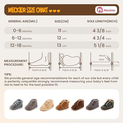 Meckior Baby Booties Newborn Infant Unisex Baby Girls Boys Velvet Rubber - Image 6