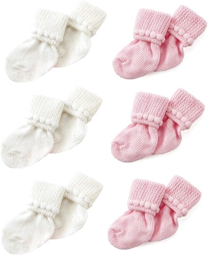 Nurses Choice 6 Pack Cotton Unisex Baby Socks by NursesChoice