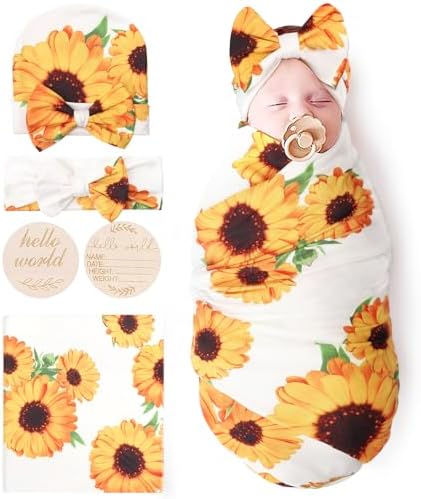 DRESHOW BQUBO Baby Girl Newborn Floral Receiving Blankets by DRESHOW