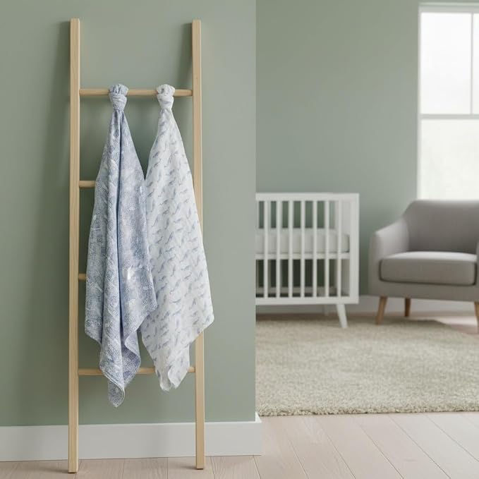 aden + anais Boutique Organic Cotton Muslin Swaddle 2 Pack, Breathable Baby - Image 2