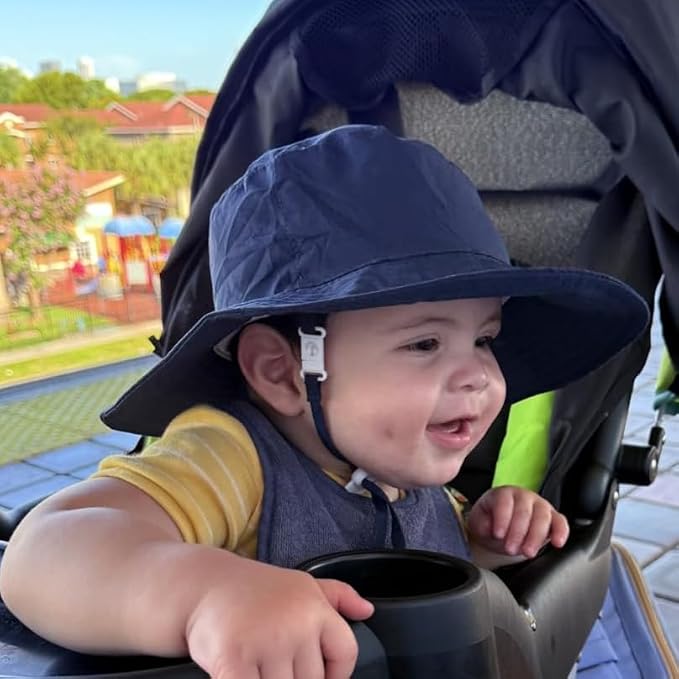 Baby Sun Hat Kids Summer Sun Protection Toddler Bucket Hat Wide Brim Adjustable - Image 2