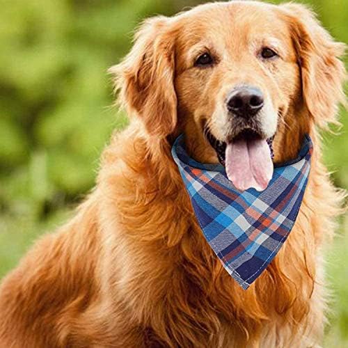 8 Pack Dog Bandanas XXL, VIPITH Fall Christmas Dog Bandanas Boy | Classic Plaid - Image 7