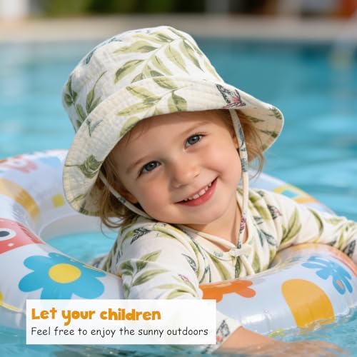 Baby Sun Hat Infant Toddler Summer Cotton Yarn Beach Bucket Hat - Image 3