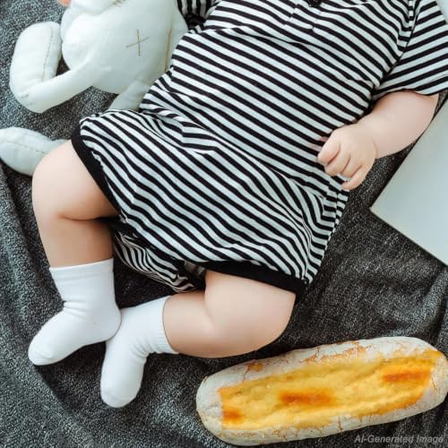 Baby Socks Infant White Crew Socks Baby Girls Soft Newborn Dress Sock Boys - Image 2