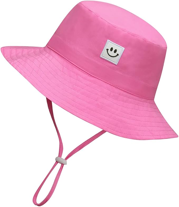 Baby Sun Hat Smile Face UPF 50+ Toddler Bucket Hat by MaxNova