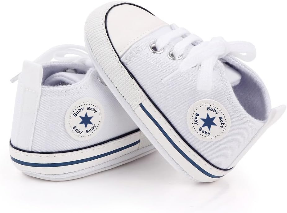 Unisex Baby Girls Boys Canvas High-top Shoes, Newborn Infant Anti-Slip Soft - Image 4