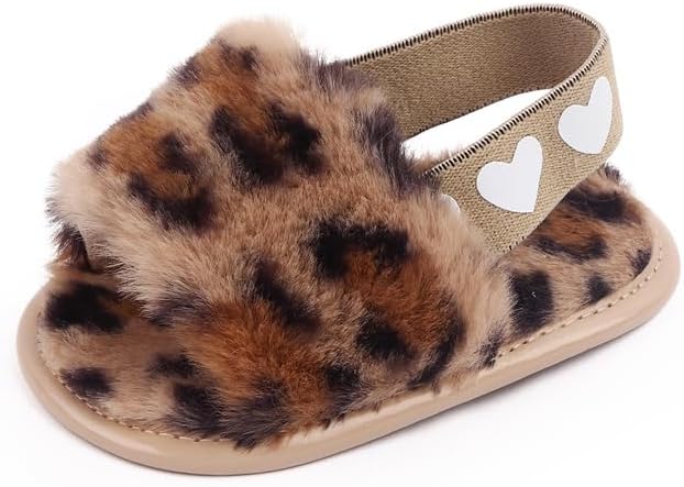 Baby Shoes Pink Leopard Baby Girl Slippers Non-Slip Soft Sole Toddler First - Image 4