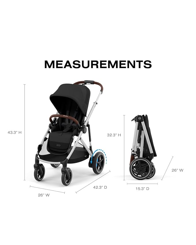 Cybex e-Gazelle S Electronic Assist Stroller – Gazelle S Single-to-Double Electric Stroller, Smart Assist, Rocking Mode, 20+ Configurations & Compact Fold, Moon Black with Silver Frame
