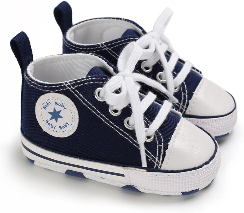 Unisex Baby Girls Boys Canvas High-top Shoes, Newborn Infant Anti-Slip Soft - Image 7