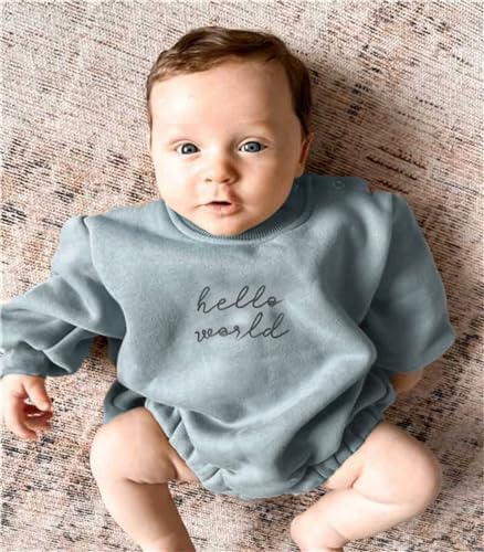 VISGOGO Newborn Infant Baby Boy Oversized Romper Sweater Bodysuits Coming Home - Image 2