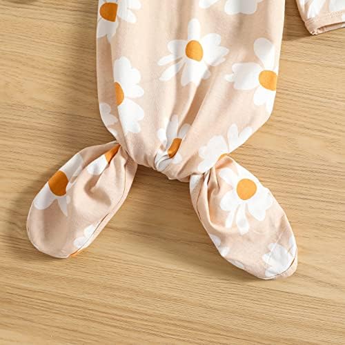 Newborn Baby Girl Floral Sleep Gown Headband Sleepwear Outfit - Image 5
