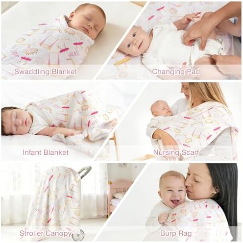 Baby Swaddle Blankets, Bamboo Muslin Receiving Blanket | 1-Pack, Lightweight & - Image 6