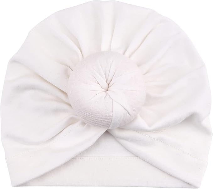 DRESHOW BQUBO 5 Pieces Newborn Baby Turban Hats Bow Baby Infant Beanie - Image 5