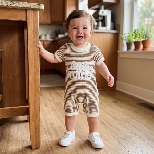 allshope Newborn Baby Boy Summer Outfit Romper Letter Embroidery Short Sleeve - Image 4