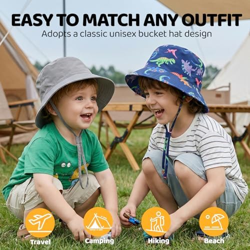 Toddler Bucket Hats UPF 50+ Baby Sun Hat Adjustable Kids Sun Protection Summer - Image 5
