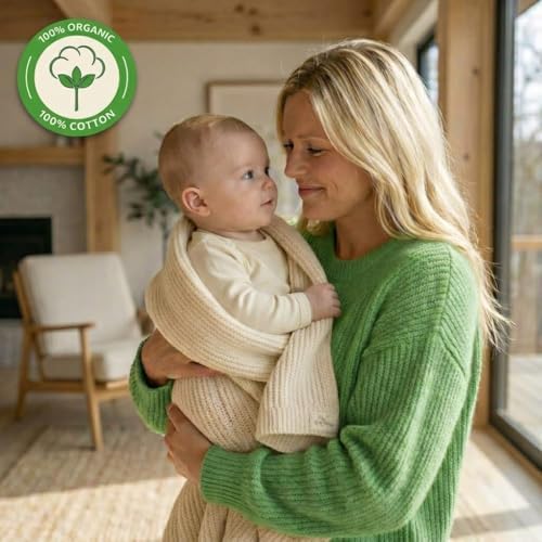 Receiving Blankets, 100% Organic Cotton Knit, Baby Swaddle 2-Pack | - Image 3