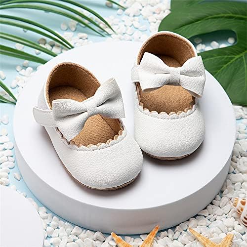 Meckior Infant Baby Girls Soft Sole Bowknot Princess Wedding Dress Mary Jane - Image 2