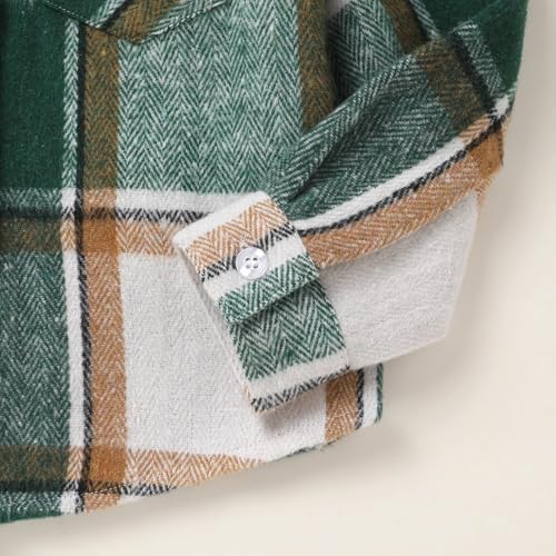 YOUNGER STAR Toddler Kids Boys Girls Flannel Hooded Plaid Shirt Button Baby Red - Image 5