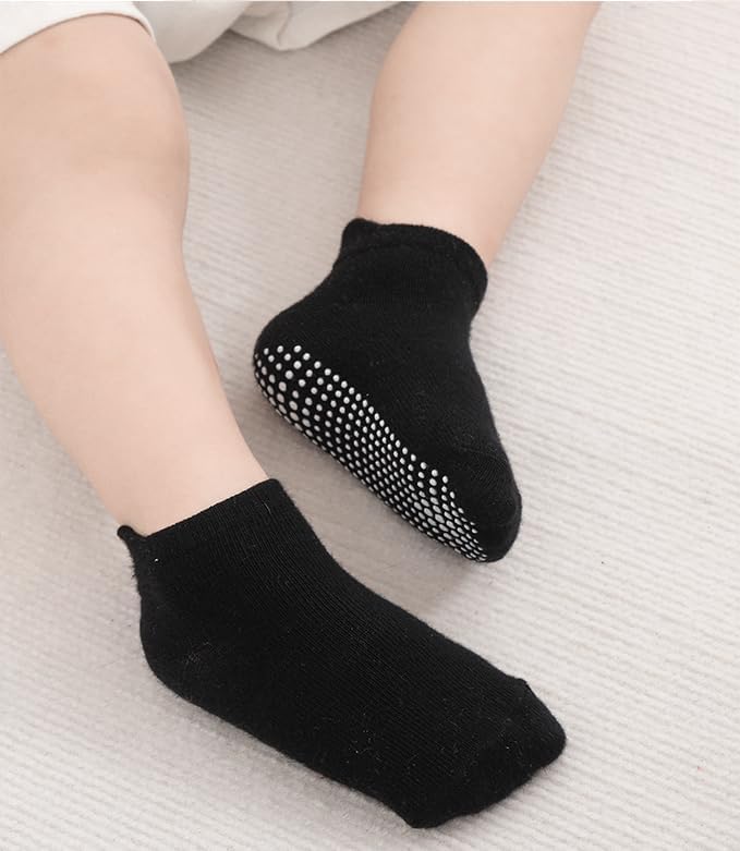 Baby Non Slip Grip Ankle Socks for Infants Toddlers Kids Boys Girls 9 Pack | - Image 5