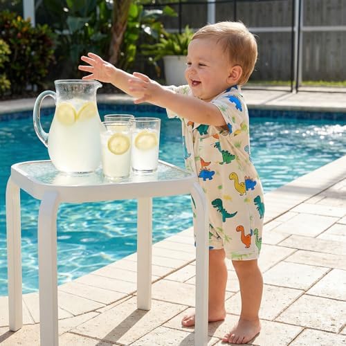 Kuriozud Baby Girl Boy Romper Pajamas Onesie Short Sleeve Button Down Pjs - Image 2