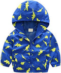 Boys' Hooded Dinosaur Jacket Windbreaker Outerwear by Banibear