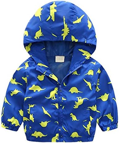 Boys' Hooded Dinosaur Jacket Windbreaker Outerwear by Banibear