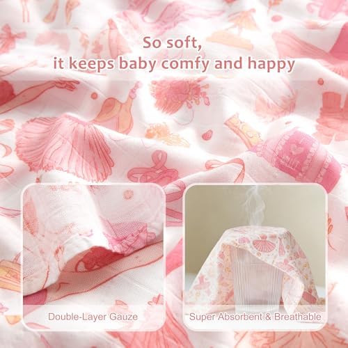 Baby Swaddle Blankets, Bamboo Muslin Receiving Blanket | 1-Pack, Lightweight & - Image 3