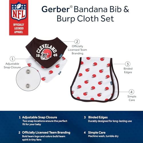 Gerber Baby Nfl Team Bandana Bibs and Burp Cloth Set - Image 5
