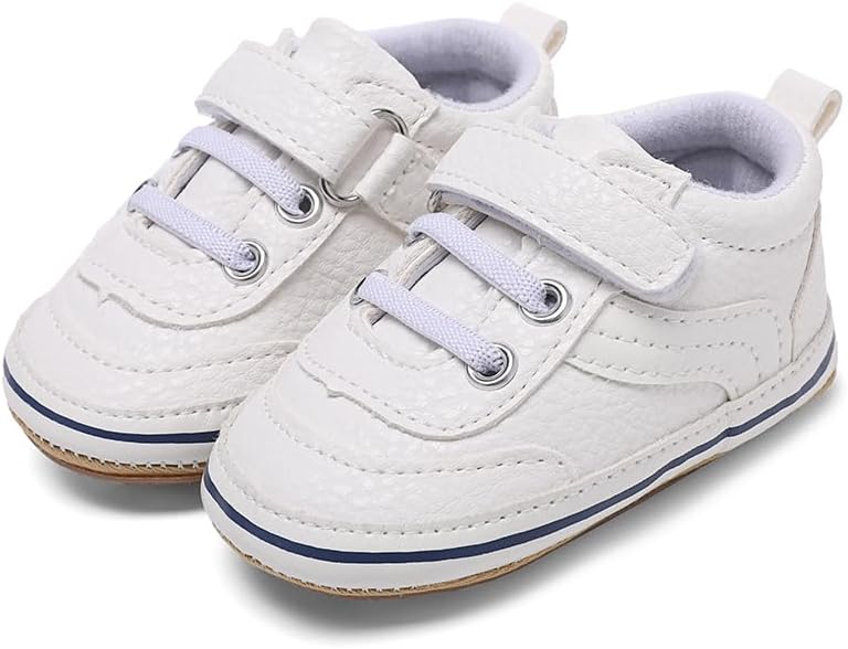 Clowora Baby Boys Girls Shoes Non-Slip Rubber Sole Sneakers Infant First Walking Toddler Crib Shoes Newborn Loafers Flats.