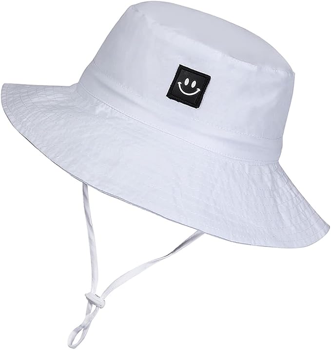Baby Sun Hat Smile Face UPF 50+ Toddler Bucket Hat by MaxNova