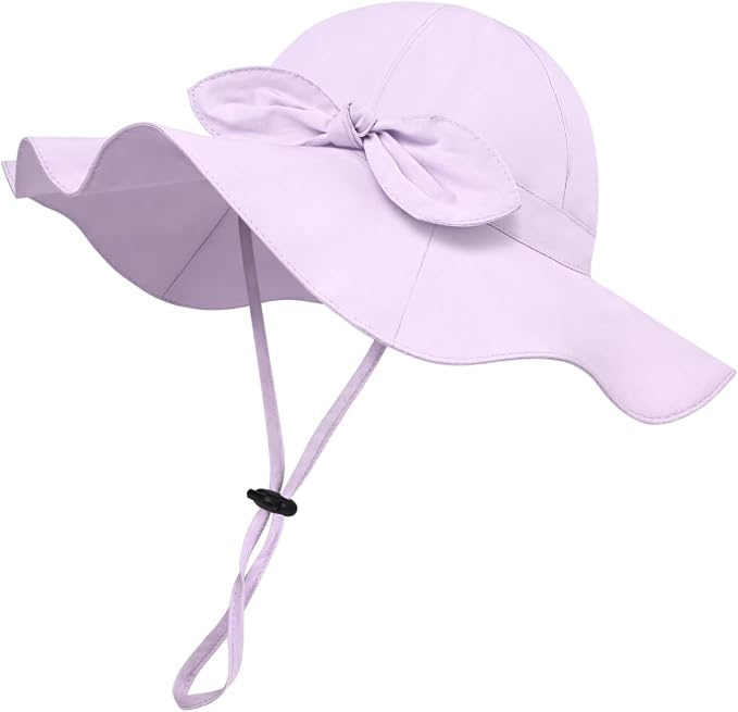Baby Girl Sun Hat with UPF 50+ Outdoor Adjustable Beach Hat with Wide Brim by DANMY