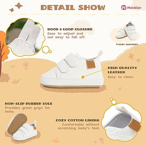 Meckior Toddler Baby Boys Girls High Tops Ankle Sneakers Soft Anti-Slip Sole PU - Image 5