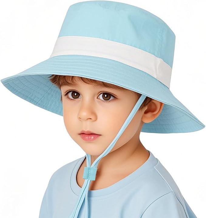 Baby Boy Sun Hat Toddler Bucket Beach Hat Girl UPF 50+ Cotton Linen | Beach - Image 6