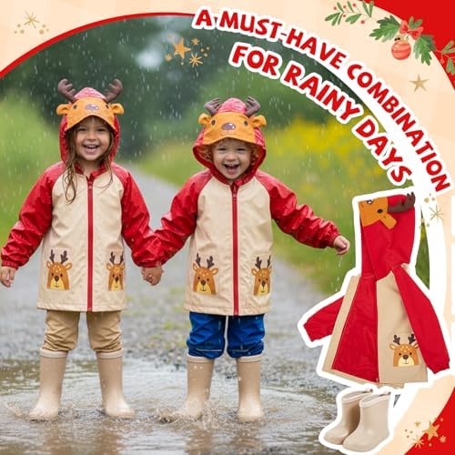 Twistover 2 Pcs Toddler Raincoat Boot Set - Image 6