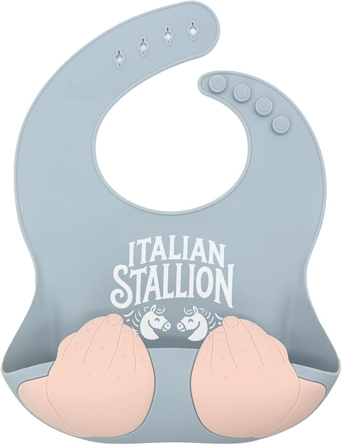 Teasin' Teethers Funny Italian Silicone Baby Bib by Unknown