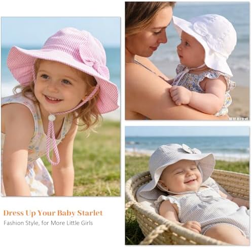 Baby Girl Sun Hat Kids Summer Beach Wide Brim Hats Toddler Bucket Hat - Image 7