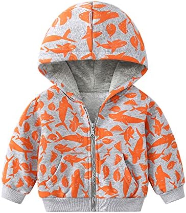 Baby Toddler Boys Dinosaur Hooded Zip Jacket Casual Outerwear Active Sweatshirt by Azalquat