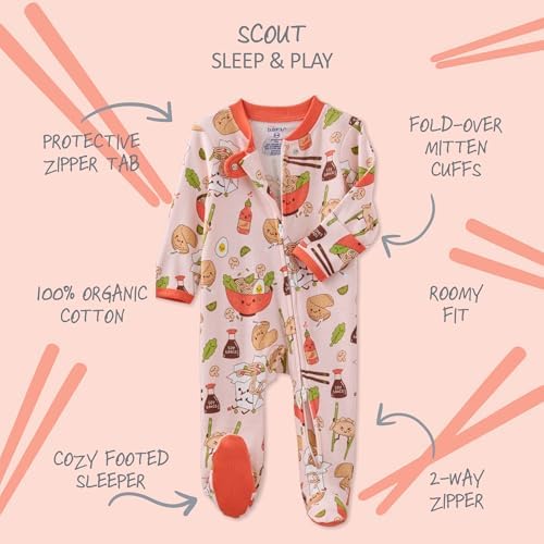 Butterblu Scout Sleep & Play 100% Organic Cotton Footed Zip Front PJs | GOTS - Image 2