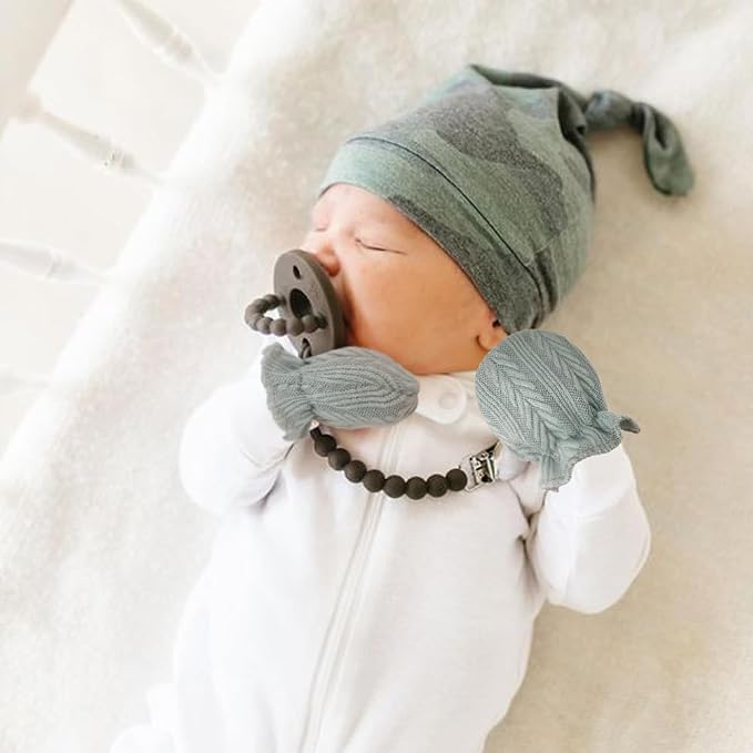 AQOKKA Newborn Baby Mittens No Scratch Cotton Elastic Wrist Gloves Infant - Image 7