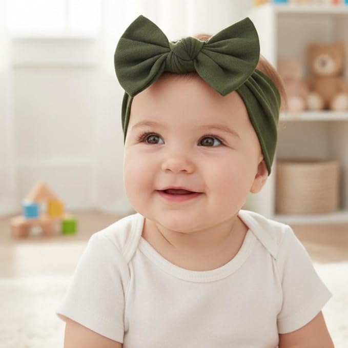 Baby Girl Headbands-Infant, Toddler Cotton Handmade Hairbands - Image 6