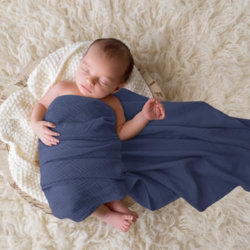 Bearmoss Muslin Swaddle Blankets, 40 x 38 inches Baby Swaddle - Image 4