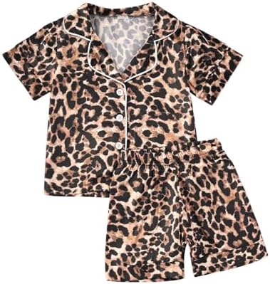 Kids Baby Girl Boy Satin Pajamas Set Button Down Sleep Shirt Top+Long Pants by SAYOO-Alljustforkids