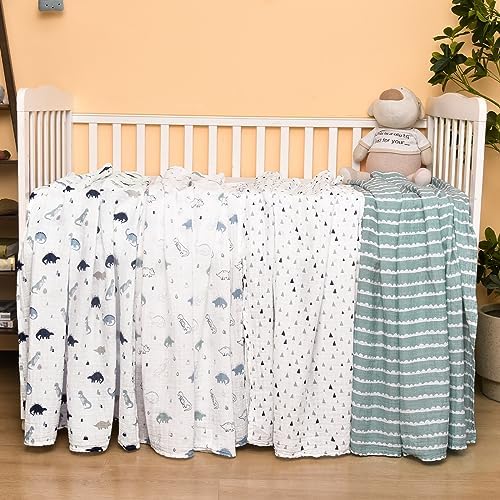 david's kids 4 Pack Baby Muslin Swaddle Blankets, 100% Cotton and Ultra Soft - Image 3