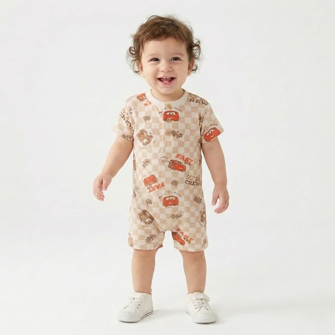 Disney Cars Pooh Mickey Stitch Baby Boys 2 Pack Romper - Image 4